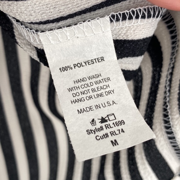 Red Lolly Black & White Stripe Top with Bell Sleeves - Picture 5 of 5